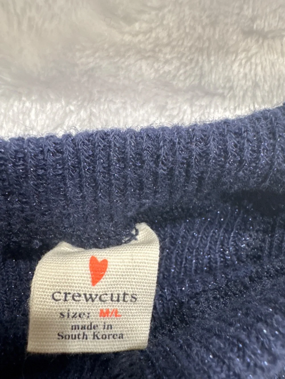 Crewcuts Girl's Tights Navy Blue Ribbed sparkly Knit M/L